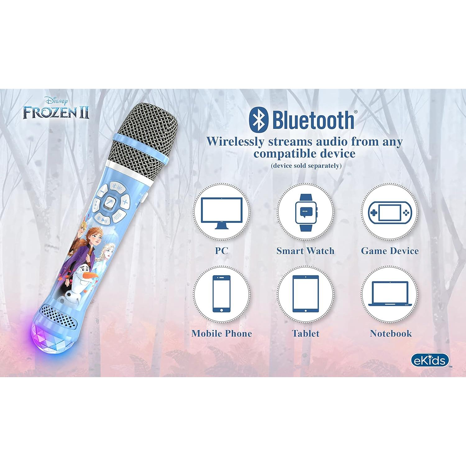 Micrófono de Karaoke Bluetooth eKids Frozen 2 con Luces LED