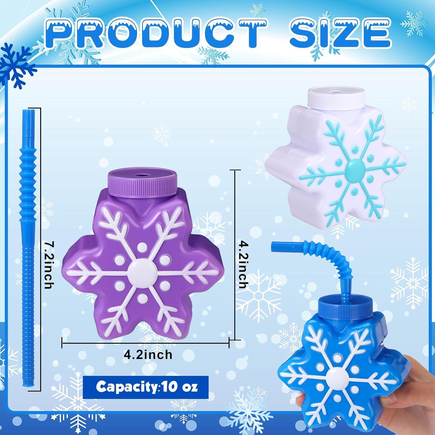 Copas de Plástico Sliner con Copos de Nieve 10 oz - 12 Pcs