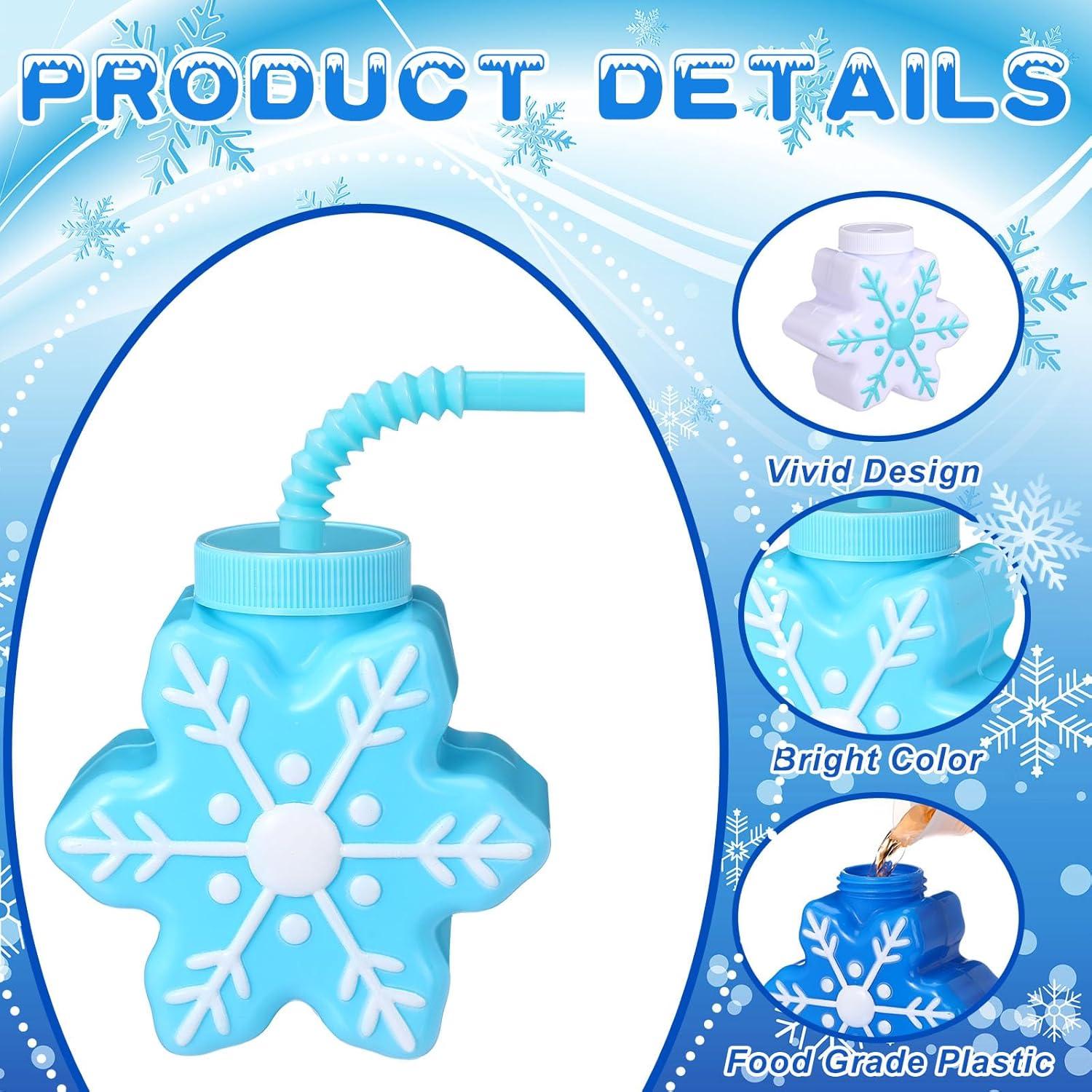 Copas de Plástico Sliner con Copos de Nieve 10 oz - 12 Pcs