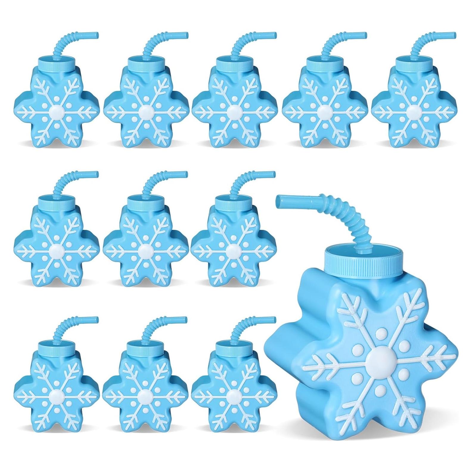 Sliner 12 Copas de Plástico Reutilizables Copo de Nieve 0.3L