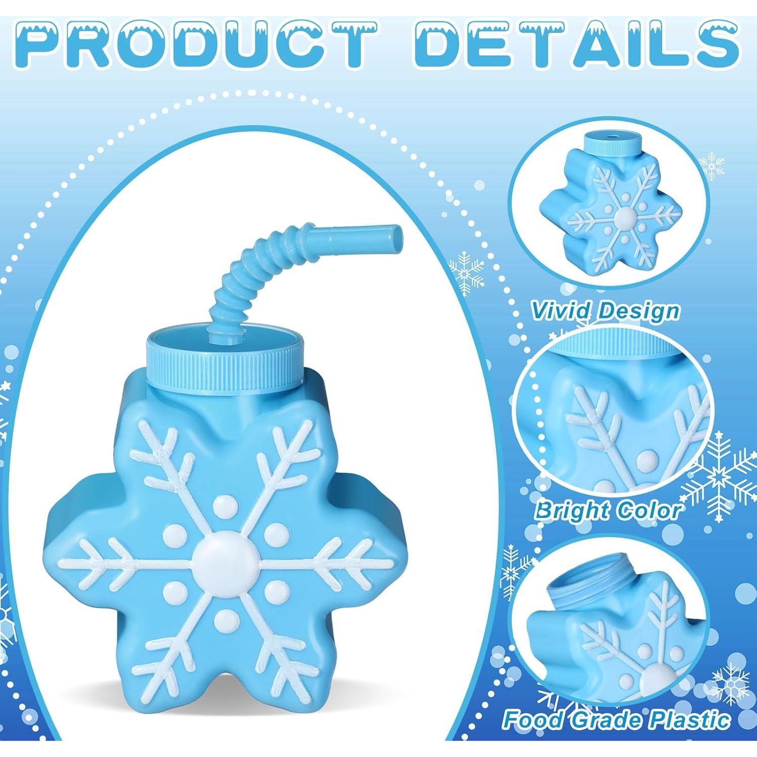 Sliner 12 Copas de Plástico Reutilizables Copo de Nieve 0.3L