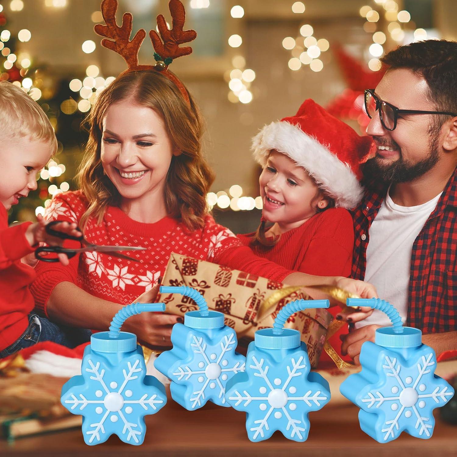 Sliner 12 Copas de Plástico Reutilizables Copo de Nieve 0.3L