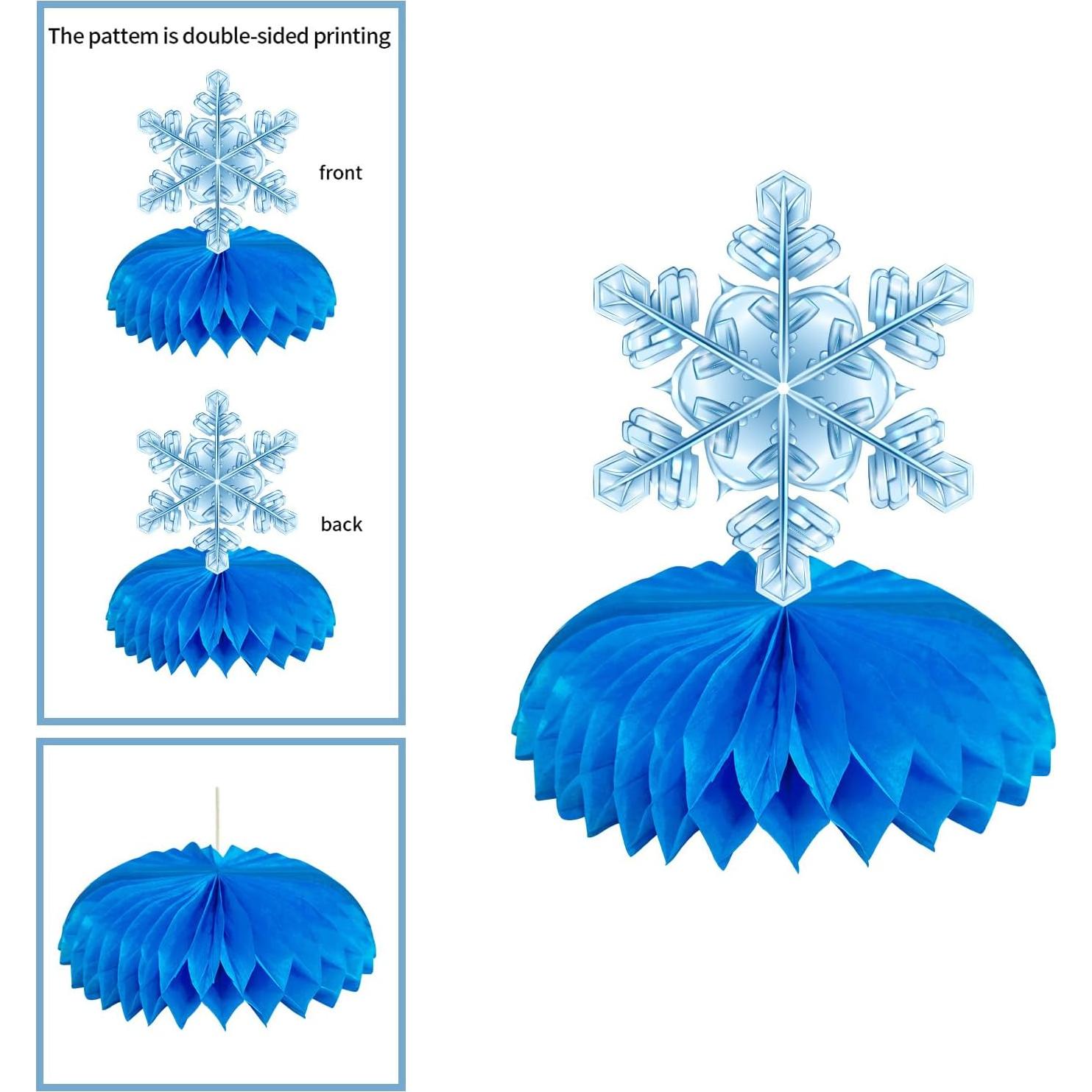 Centros de Mesa de Copos de Nieve Ronghua - 8 Piezas 14.7x17.2cm
