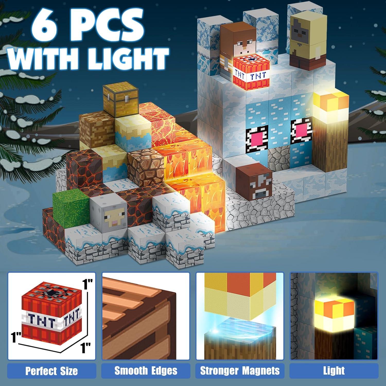 200 PCS Bloques Magnéticos AIDYVOI con Luz - Juguete Educativo STEM