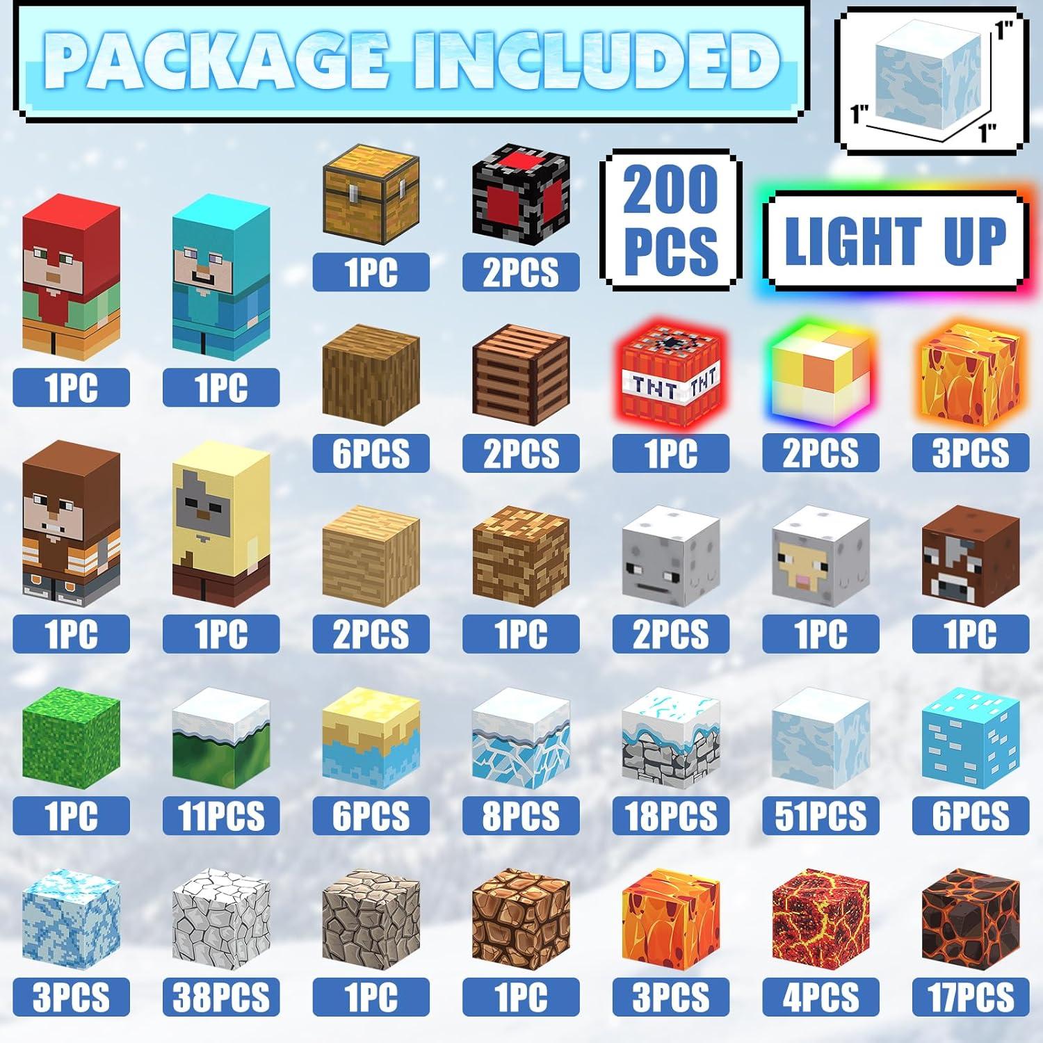 200 PCS Bloques Magnéticos AIDYVOI con Luz - Juguete Educativo STEM