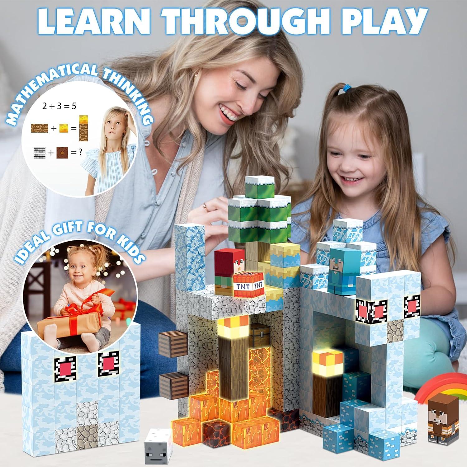 200 PCS Bloques Magnéticos AIDYVOI con Luz - Juguete Educativo STEM