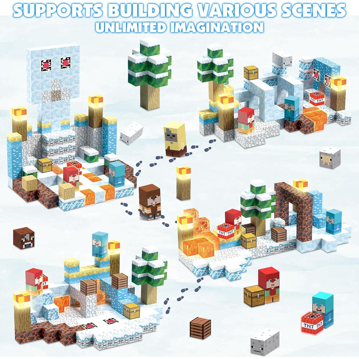 200 PCS Bloques Magnéticos AIDYVOI con Luz - Juguete Educativo STEM