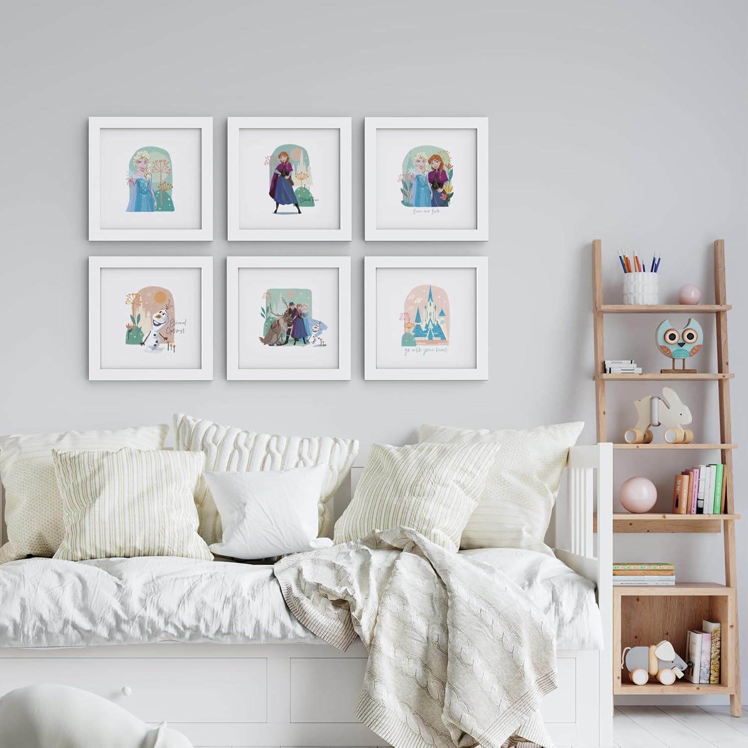 Trends International Gallery Pops Disney Frozen - Brave and Bold Elsa and Anna Wall Art Wall Poster, 12" x 12", White Frame Version