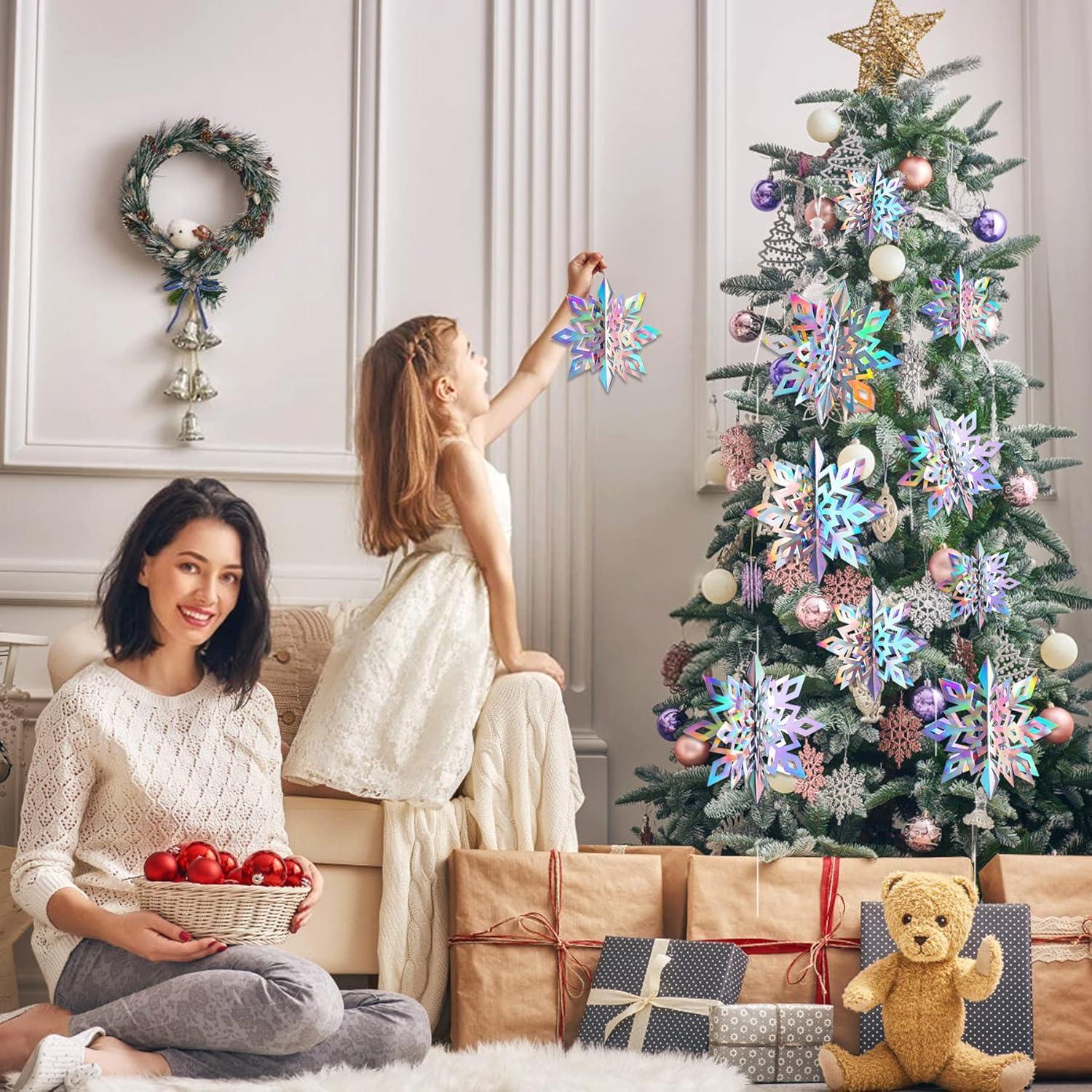 Decoraciones de Copos de Nieve 3D JULMELON - 15 Piezas