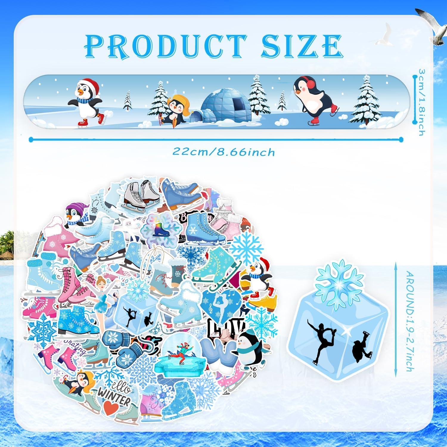 74PCS Favoritos de Fiesta de Patinaje sobre Hielo - Pulseras y Stickers