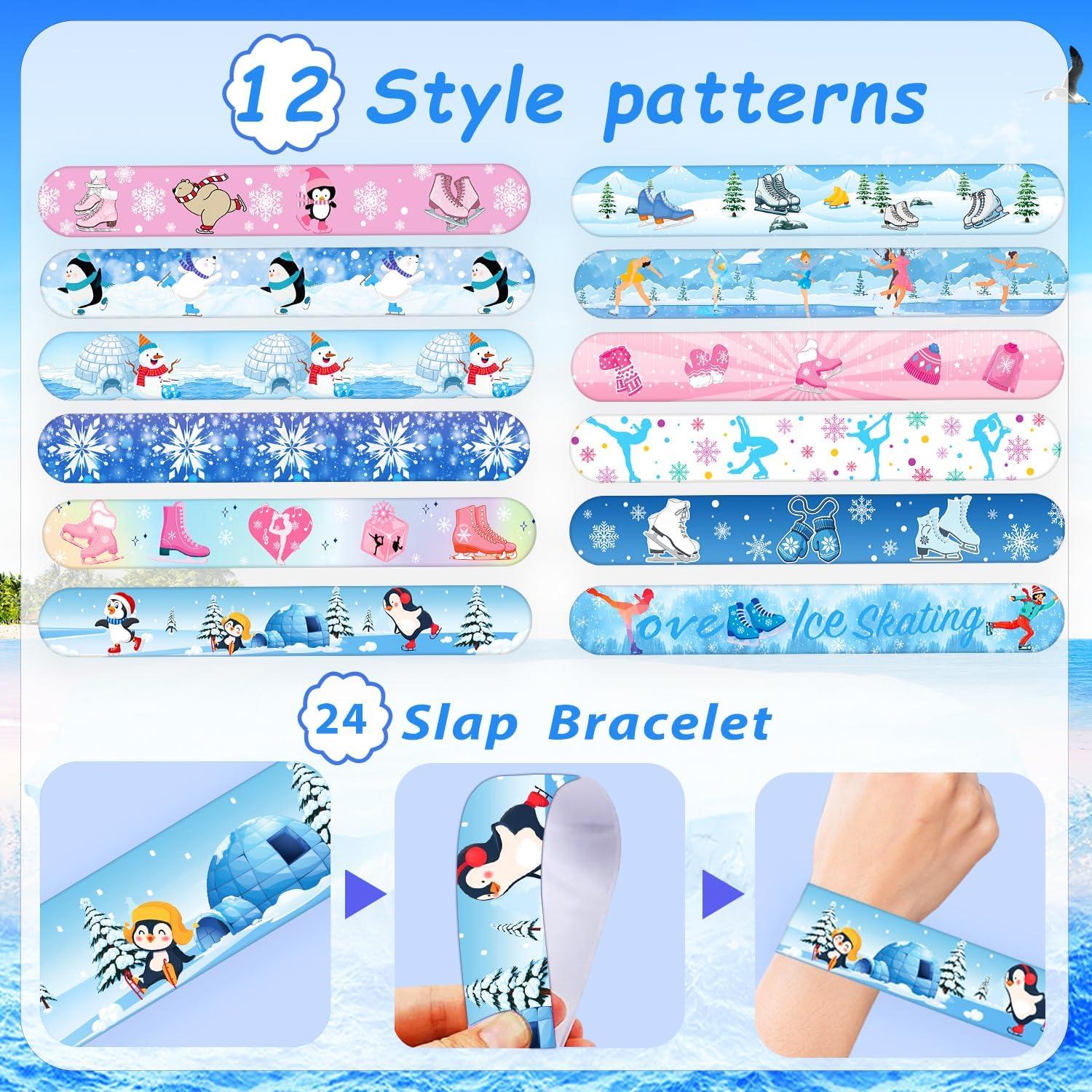 74PCS Favoritos de Fiesta de Patinaje sobre Hielo - Pulseras y Stickers