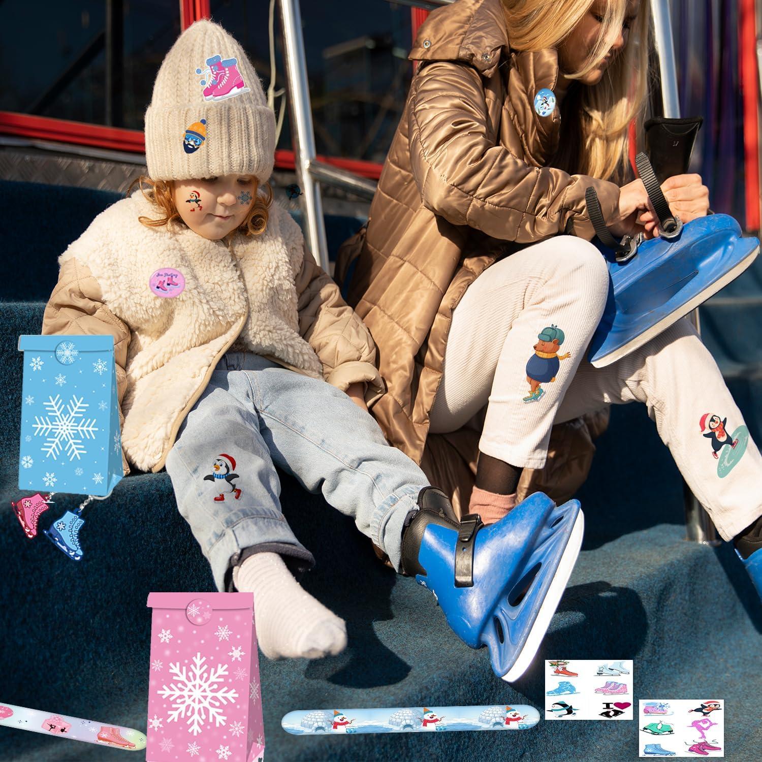 74PCS Favoritos de Fiesta de Patinaje sobre Hielo - Pulseras y Stickers