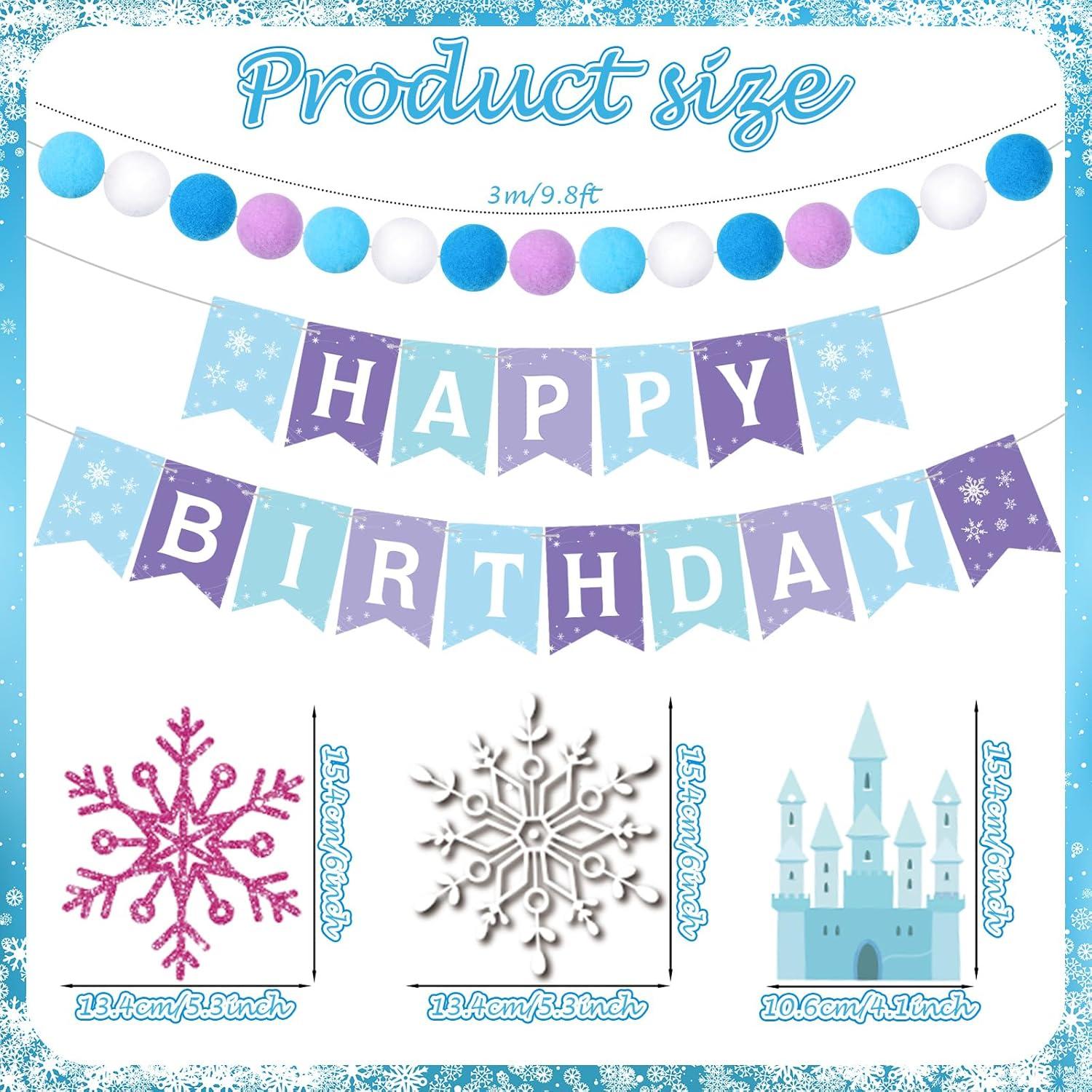 Banderas de Cumpleaños Copo de Nieve Fanfanwin - 5 Piezas