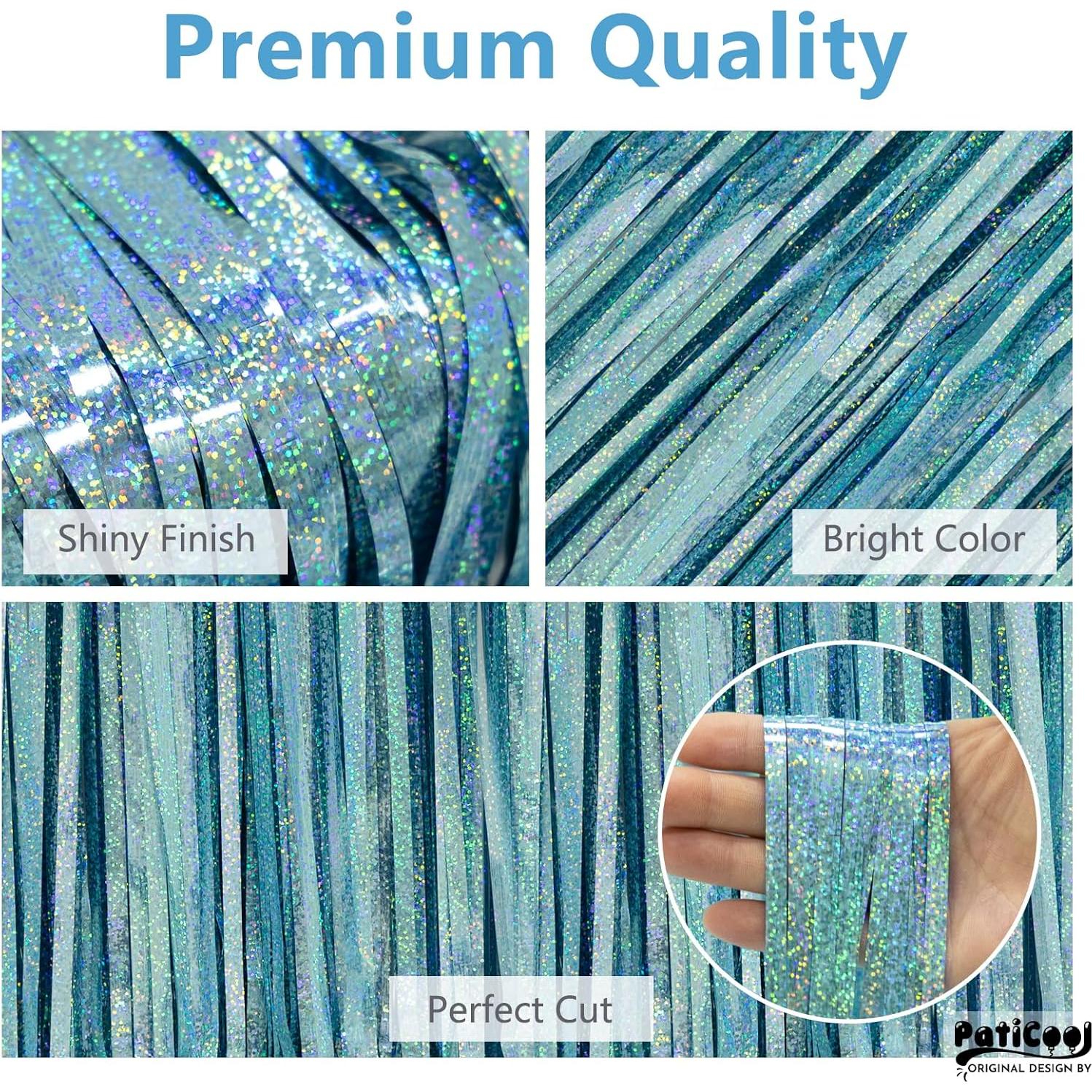 Cortinas de Flecos Azul Claro PatiCool - Paquete de 2 (0.97 x 2.5 m)