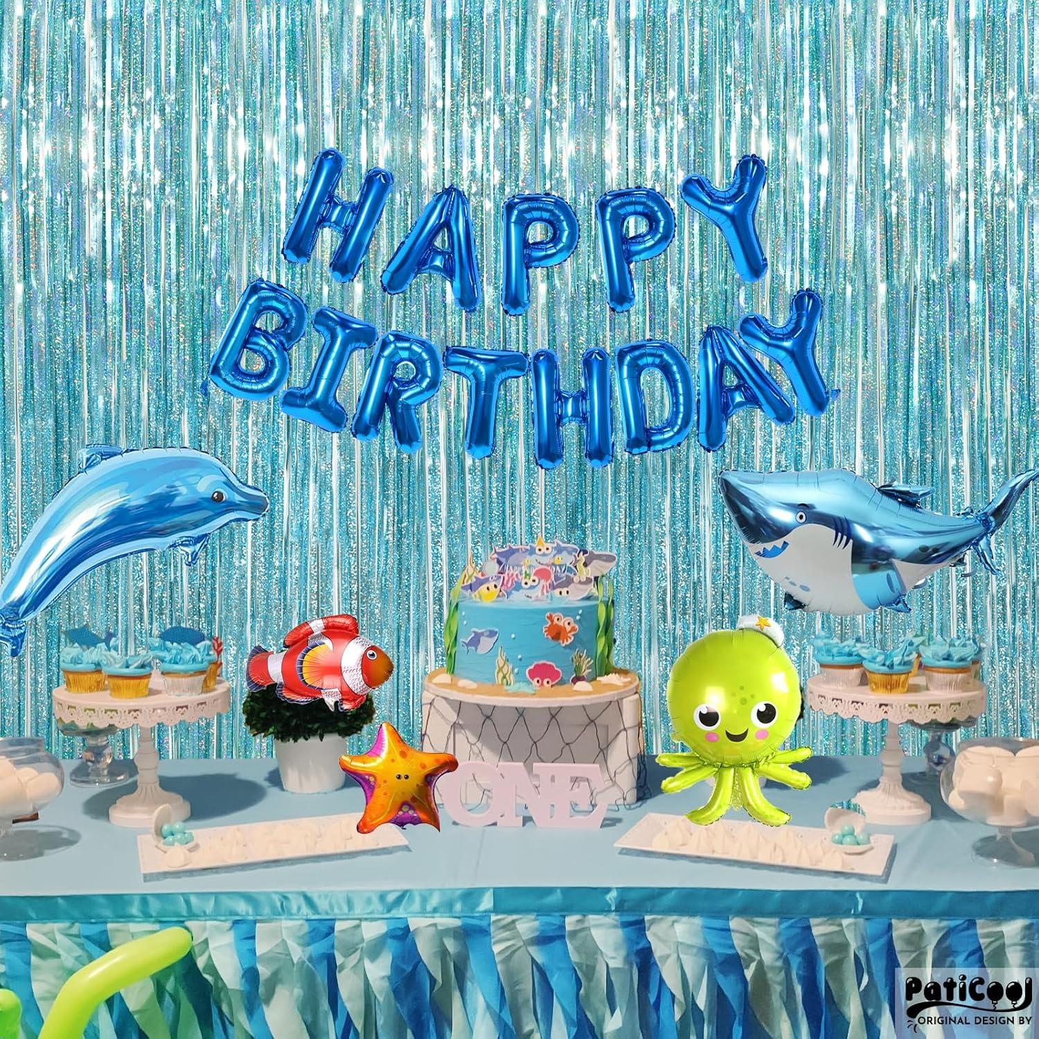 Cortinas de Flecos Azul Claro PatiCool - Paquete de 2 (0.97 x 2.5 m)