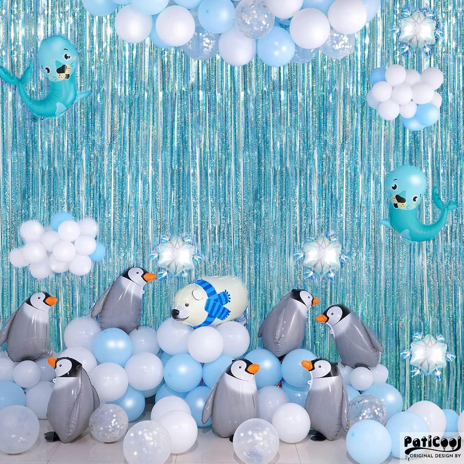 Cortinas de Flecos Azul Claro PatiCool - Paquete de 2 (0.97 x 2.5 m)