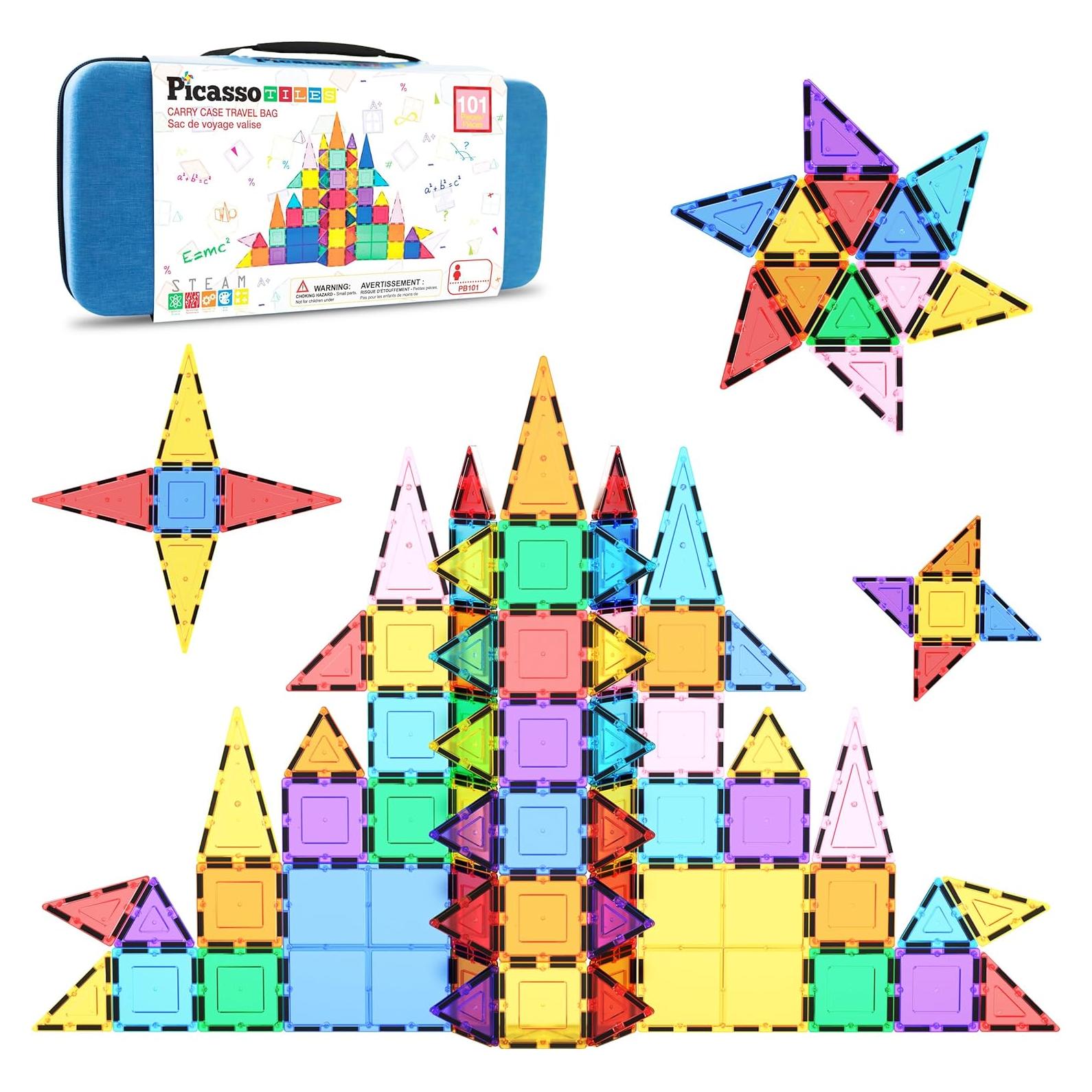 PicassoTiles 101 Piezas Azulejos Magnéticos Juego Educativo