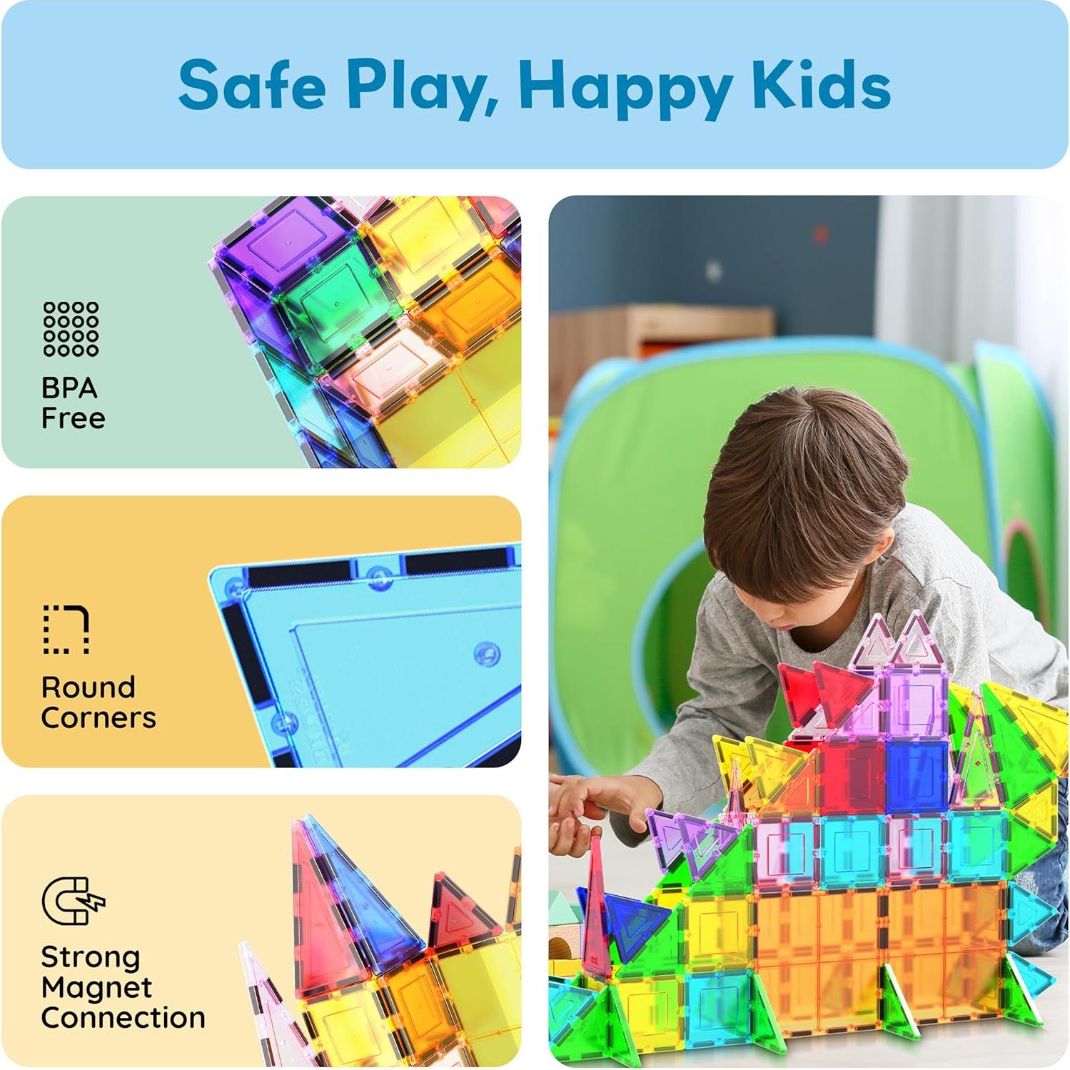 PicassoTiles 101 Piezas Azulejos Magnéticos Juego Educativo