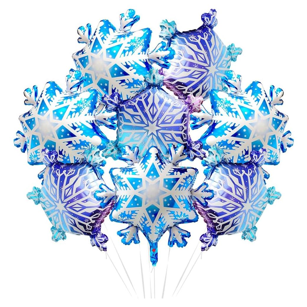Globos de Copo de Nieve 3D Hokilands - Paquete de 8 Decoración de Fiesta