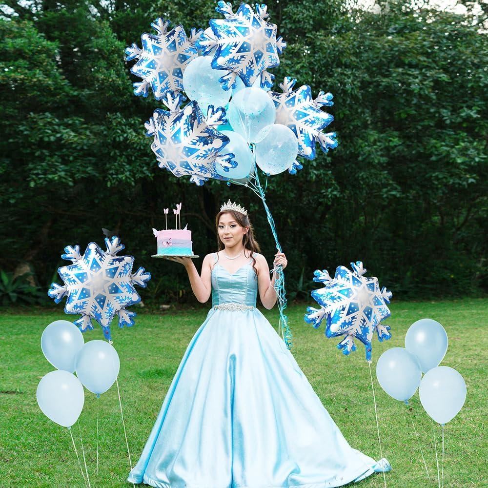 Globos de Copo de Nieve 3D Hokilands - Paquete de 8 Decoración de Fiesta