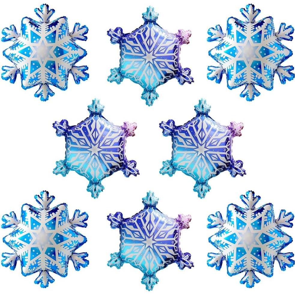 Globos de Copo de Nieve 3D Hokilands - Paquete de 8 Decoración de Fiesta