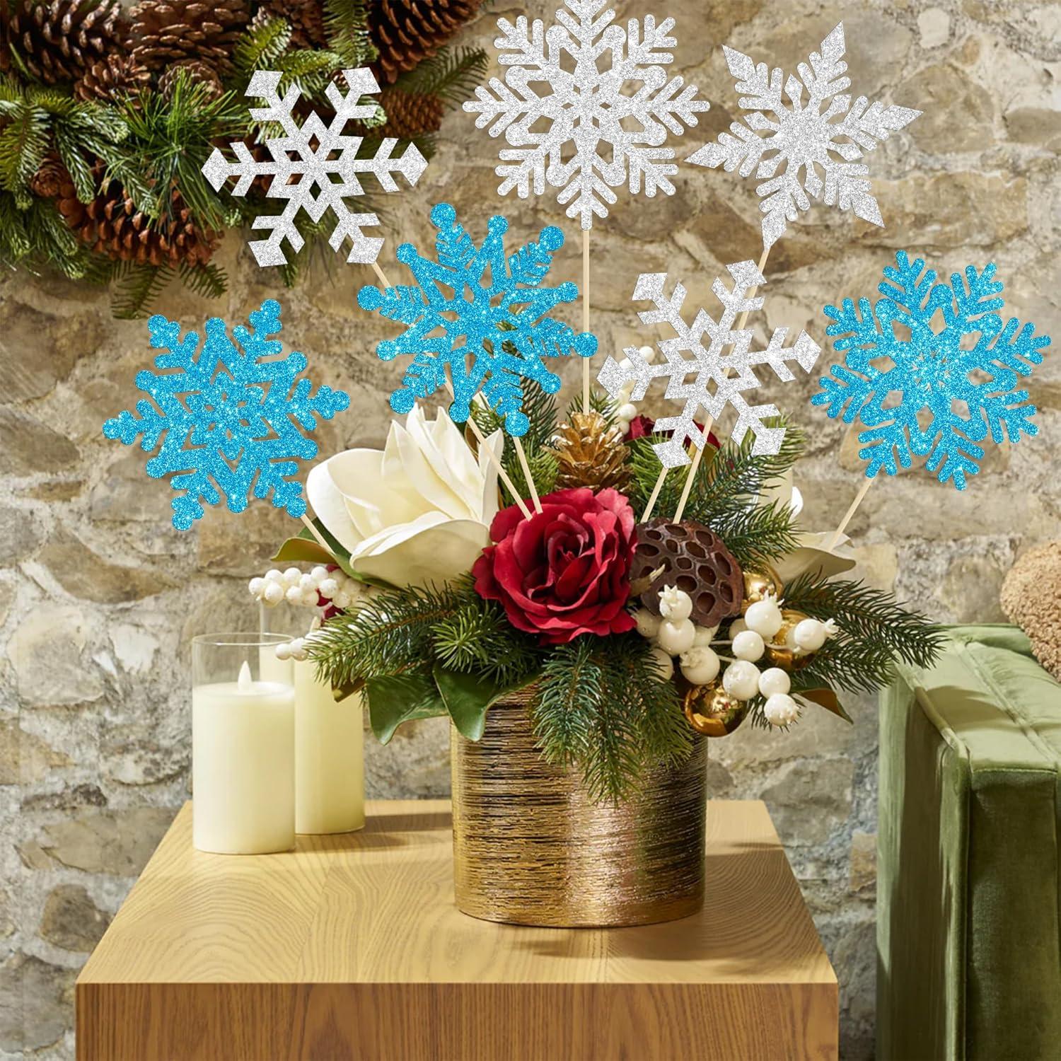 Gyufise 12 Piezas Decoraciones de Cumpleaños Copo de Nieve