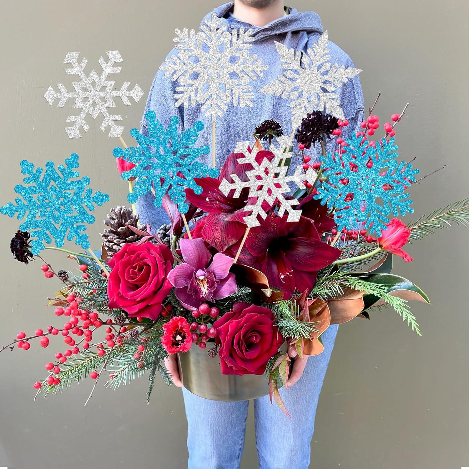 Gyufise 12 Piezas Decoraciones de Cumpleaños Copo de Nieve