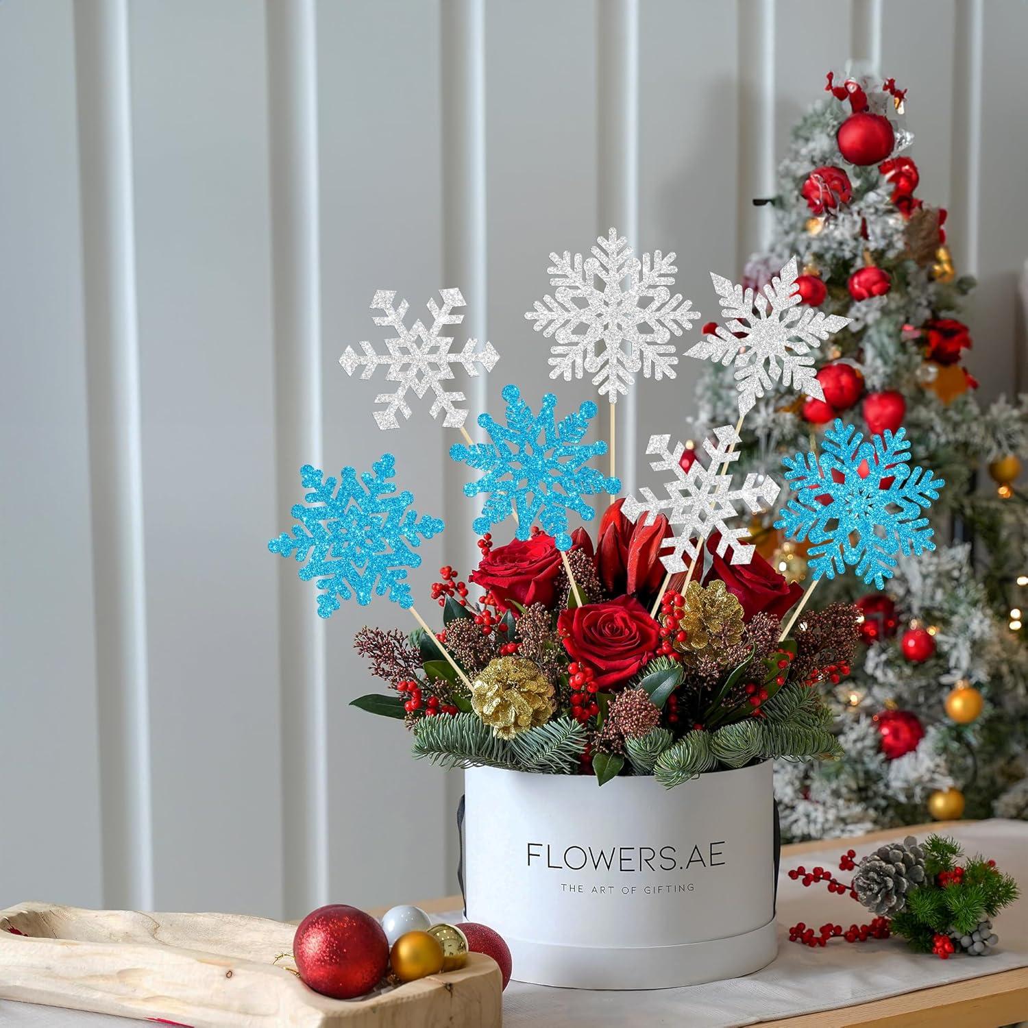 Gyufise 12 Piezas Decoraciones de Cumpleaños Copo de Nieve