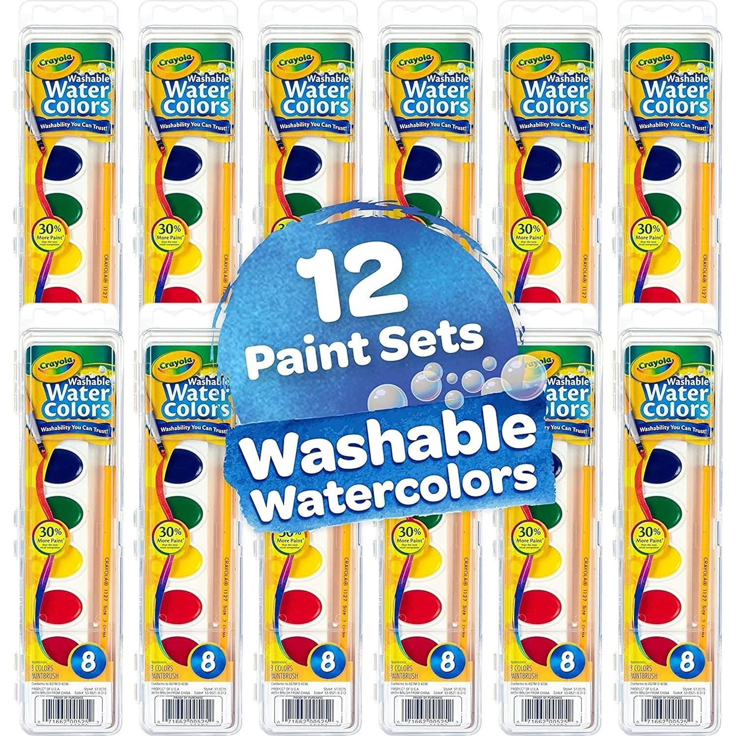 Conjunto de Pintura Acuarelable Crayola 12 Piezas Lavable