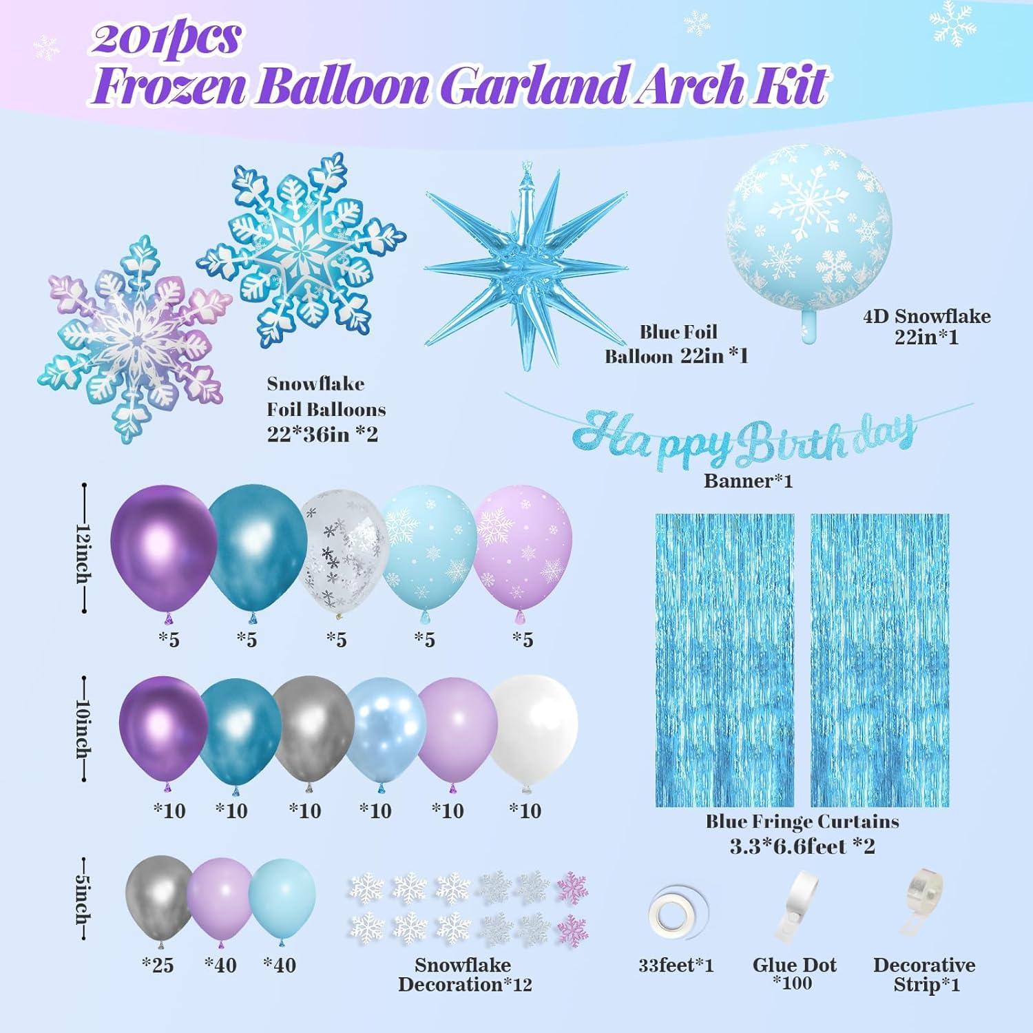 Kit de Arco de Globos Frozen 212 Piezas - MURDIZZO
