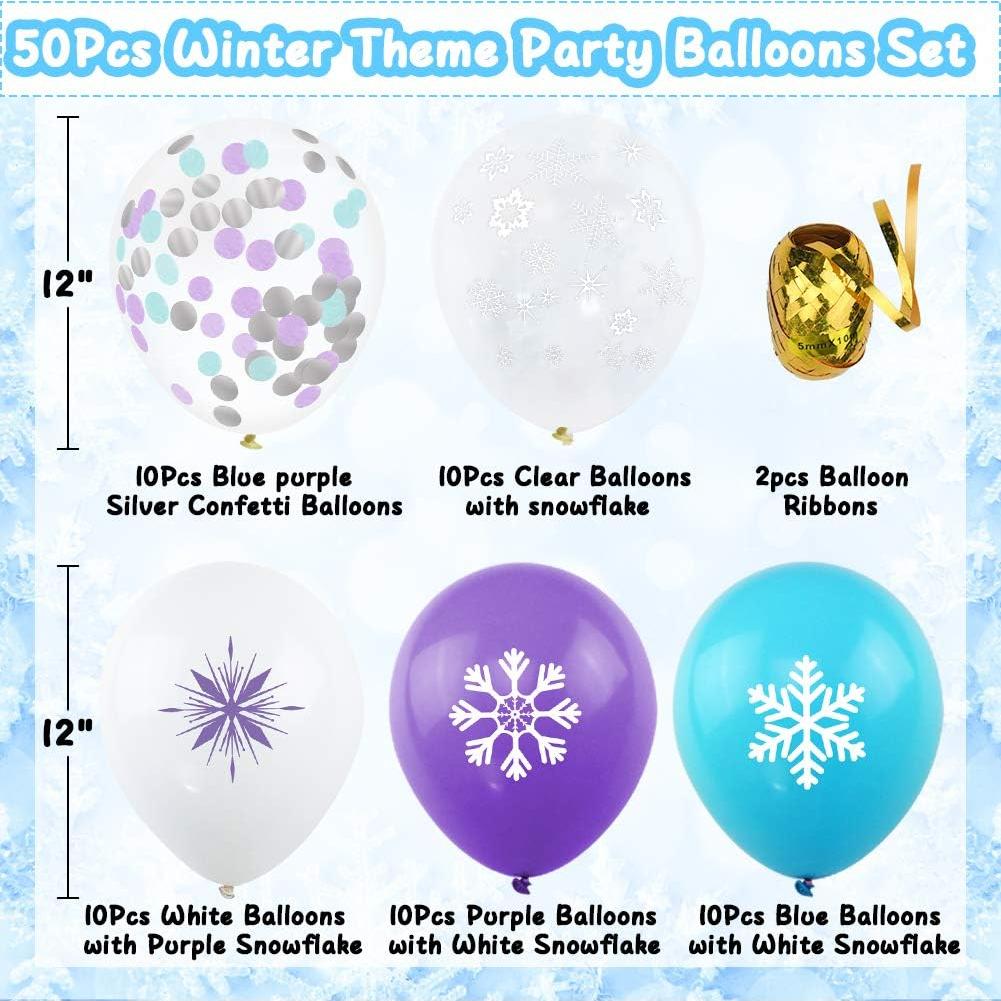 50 Piezas Globos Copo de Nieve UTOPP 30 cm para Fiesta Invernal