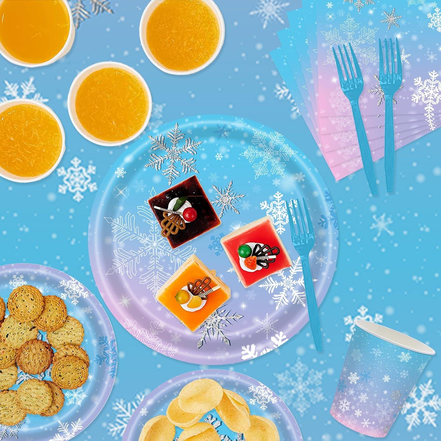 Juego de Fiesta de Cumpleaños Xindtek 126 Pcs Copos de Nieve