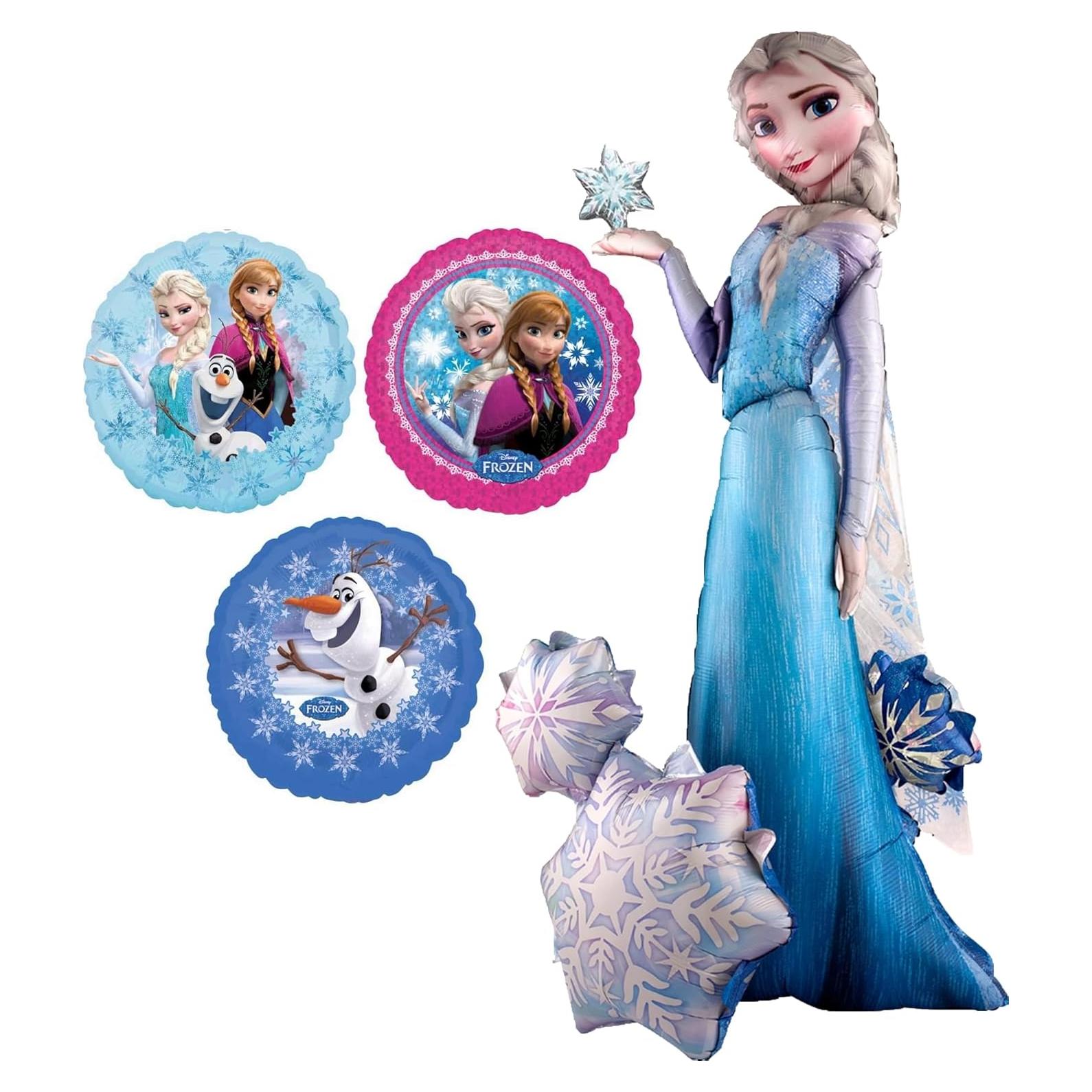 Ramo de Globos Frozen Elsa Airwalker Gigante y Redondos