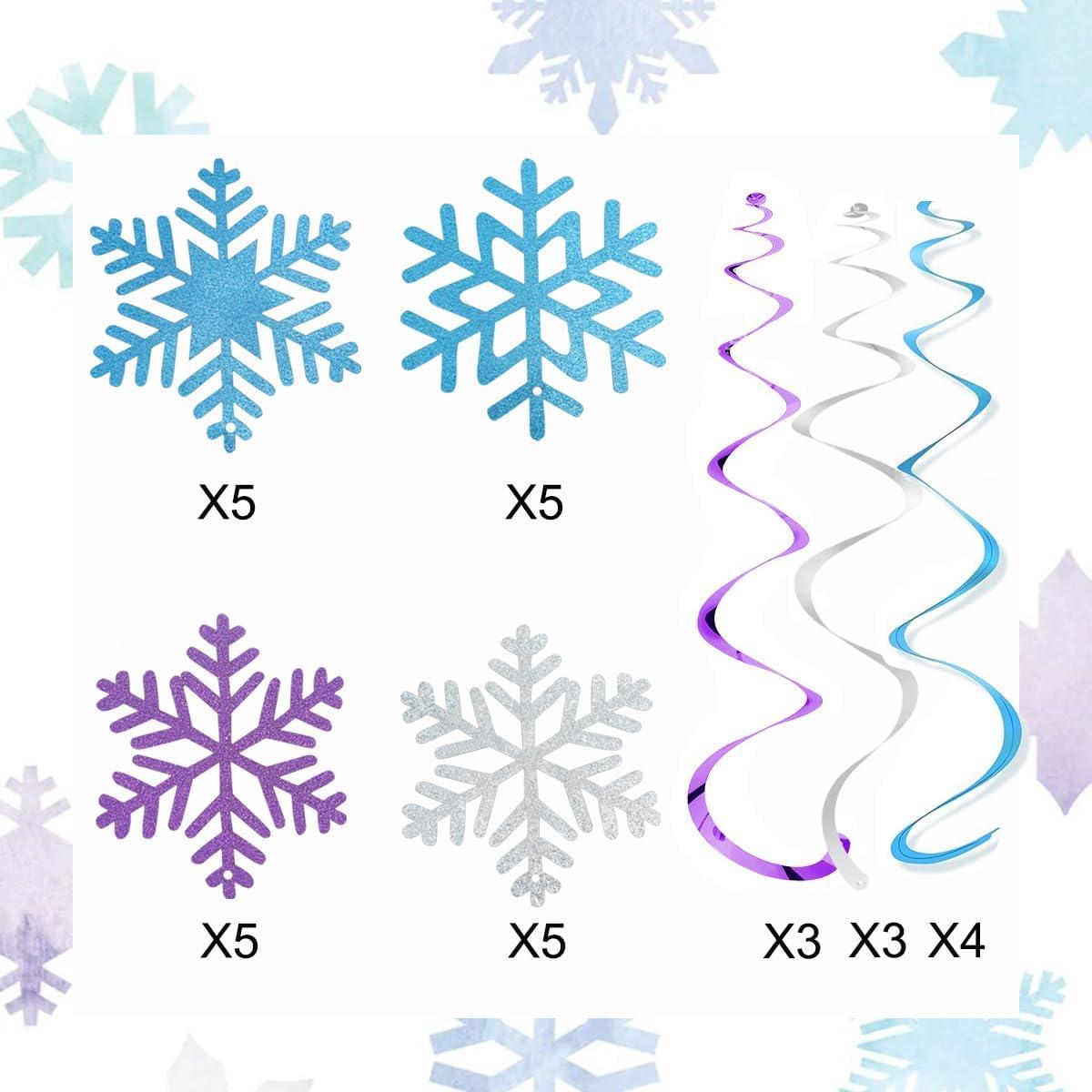 30 Decoraciones Colgantes Copos de Nieve Esrinse para Fiestas