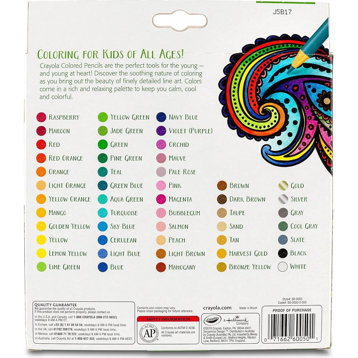 Lápices de Colores Crayola 50 Colores para Adultos