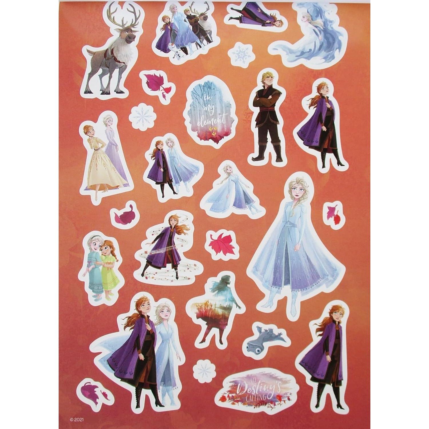 Papel de Actividad Show-Offs Elsa y Anna - 6 Hojas de Pegatinas