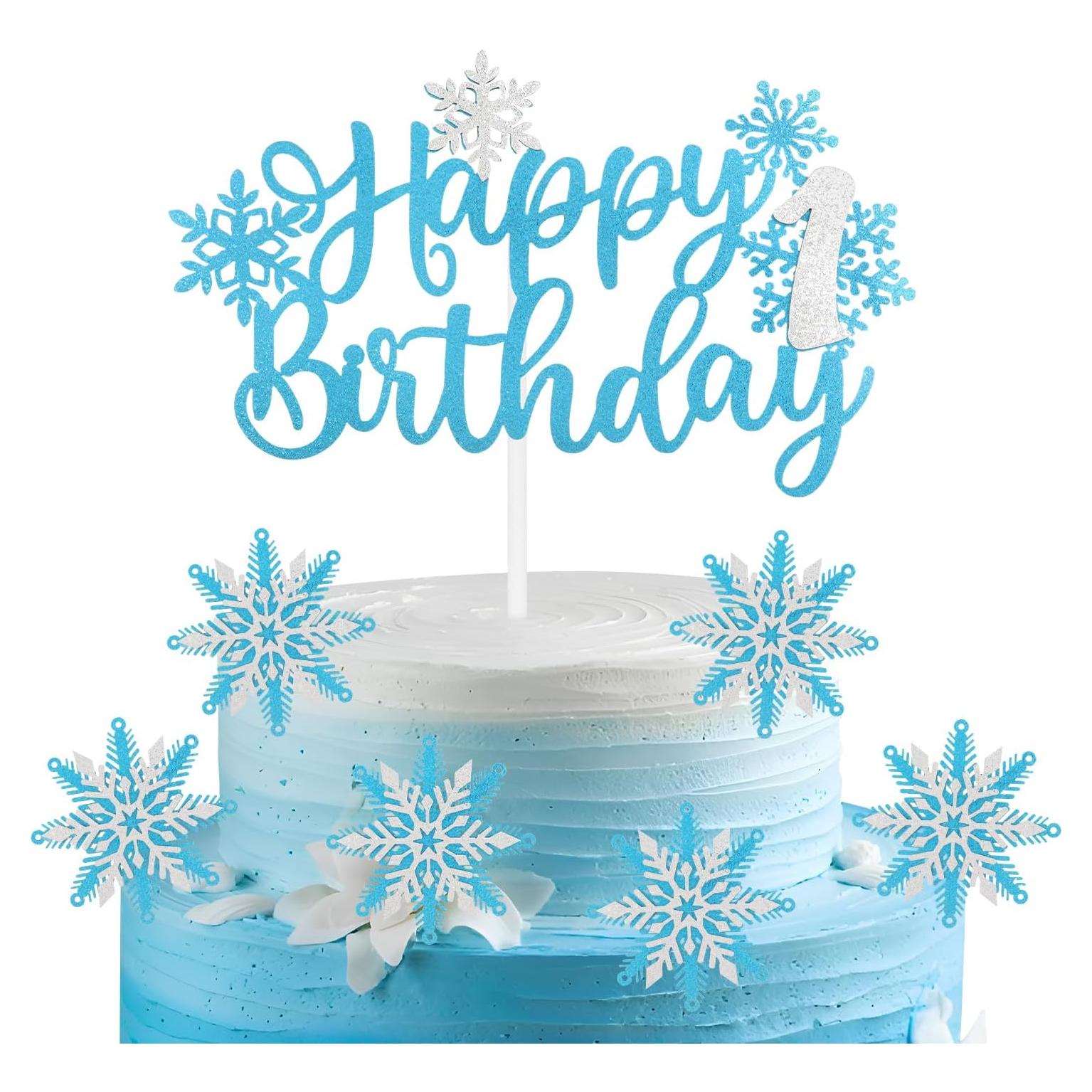 Adornos de Pastel Congelado iNINGER 7 Piezas Copo de Nieve