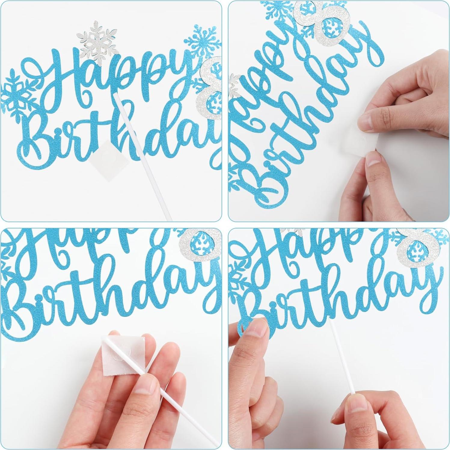 Adornos de Pastel Congelado iNINGER 7 Piezas Copo de Nieve