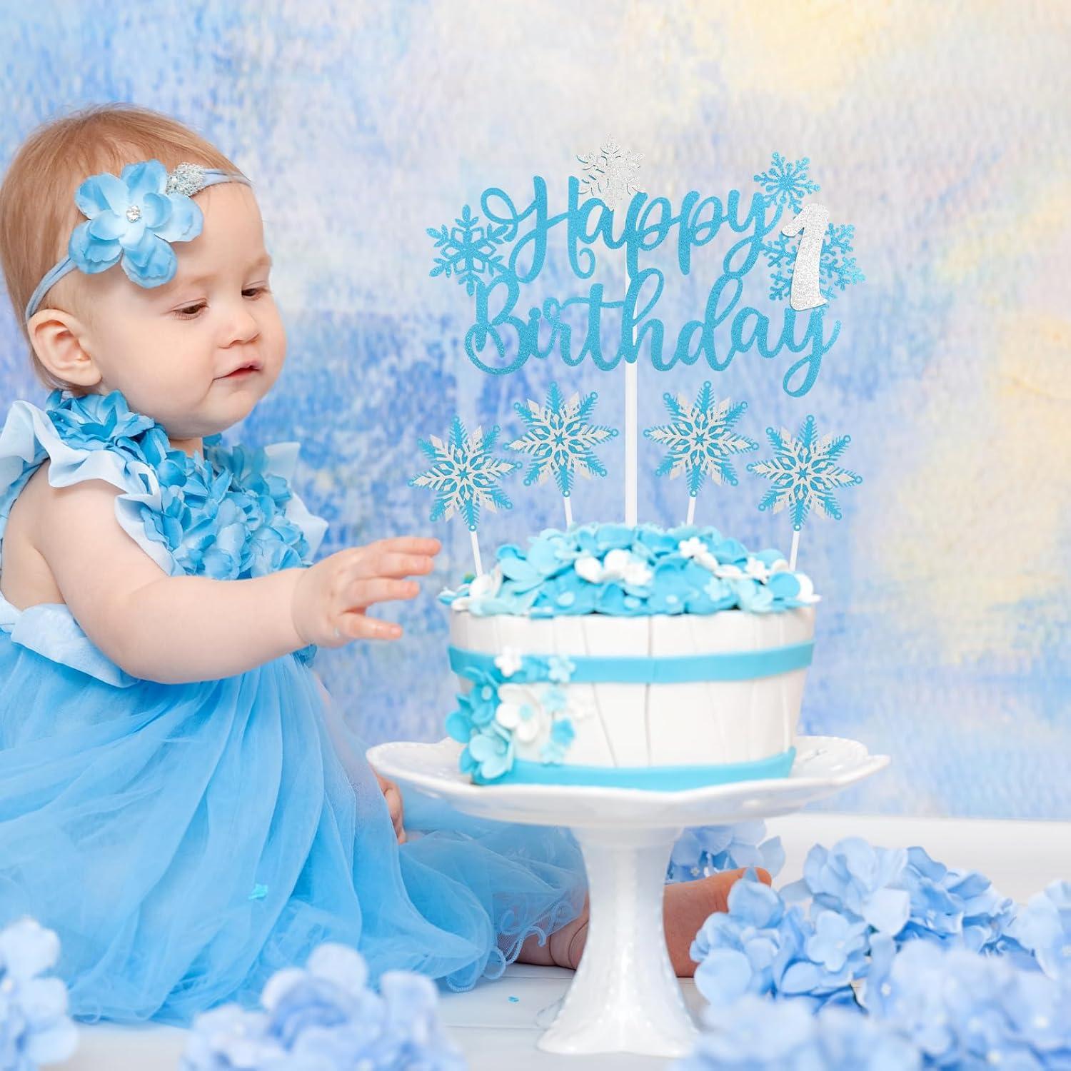 Adornos de Pastel Congelado iNINGER 7 Piezas Copo de Nieve