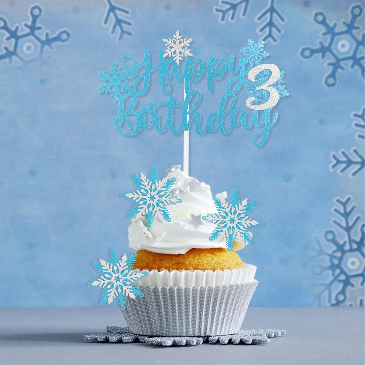 Adornos de Pastel Congelado iNINGER 7 Piezas Copo de Nieve