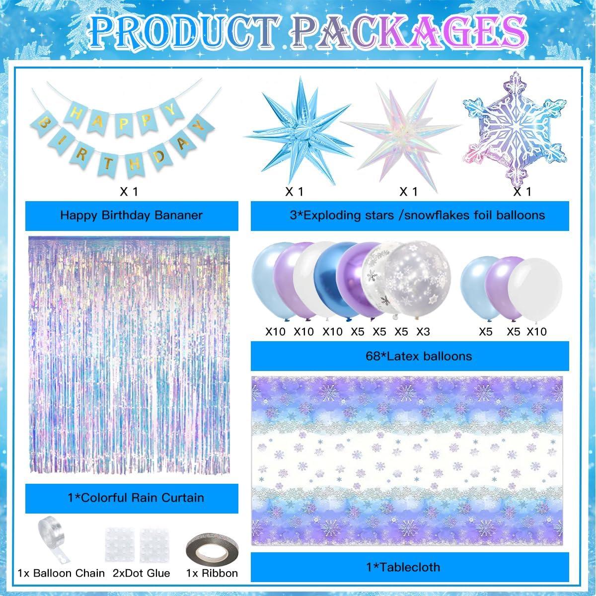 Decoraciones de Cumpleaños Niñas Kiyiusan, Tema Invierno 48 Piezas