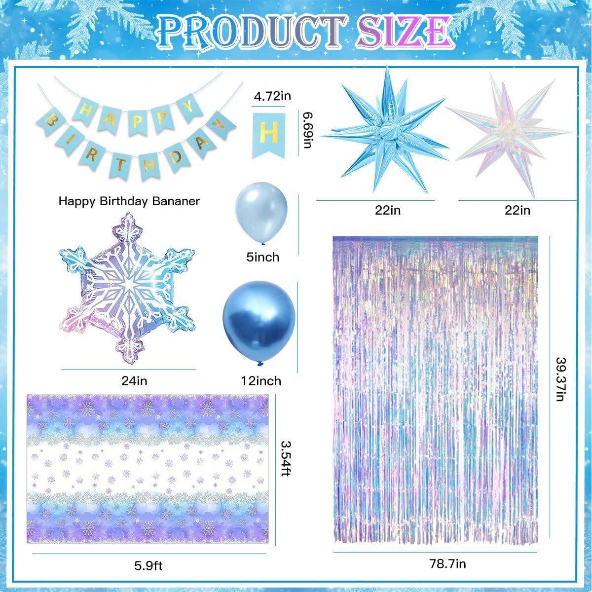 Decoraciones de Cumpleaños Niñas Kiyiusan, Tema Invierno 48 Piezas