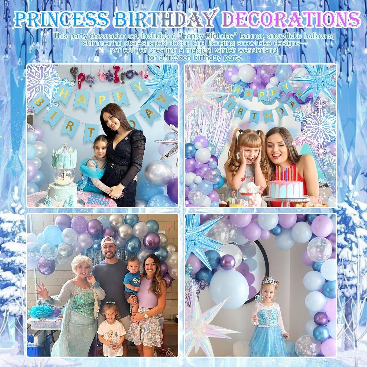 Decoraciones de Cumpleaños Niñas Kiyiusan, Tema Invierno 48 Piezas