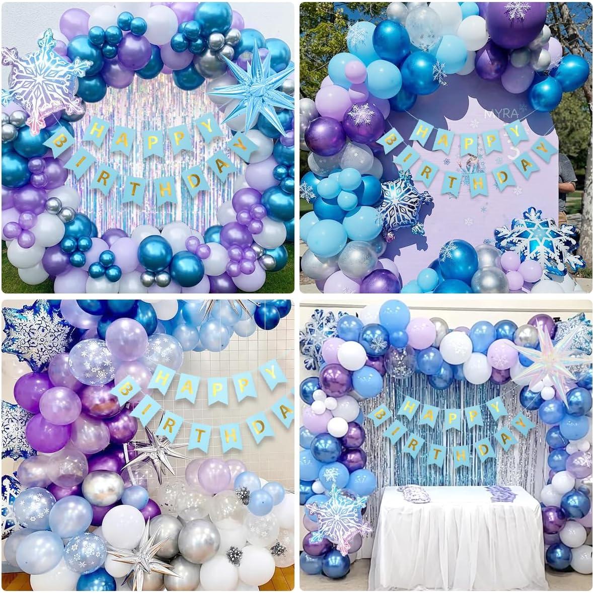 Decoraciones de Cumpleaños Niñas Kiyiusan, Tema Invierno 48 Piezas