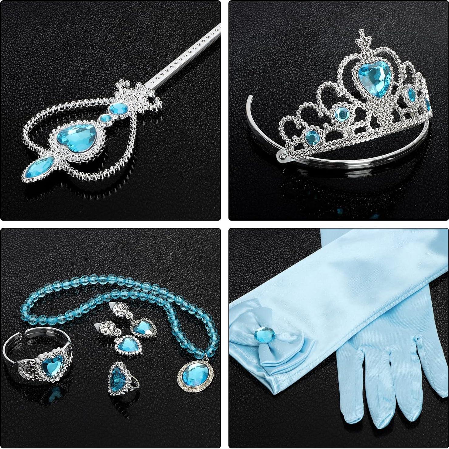 Set de Accesorios de Princesa Cocojeci 9pcs Azul para Niñas