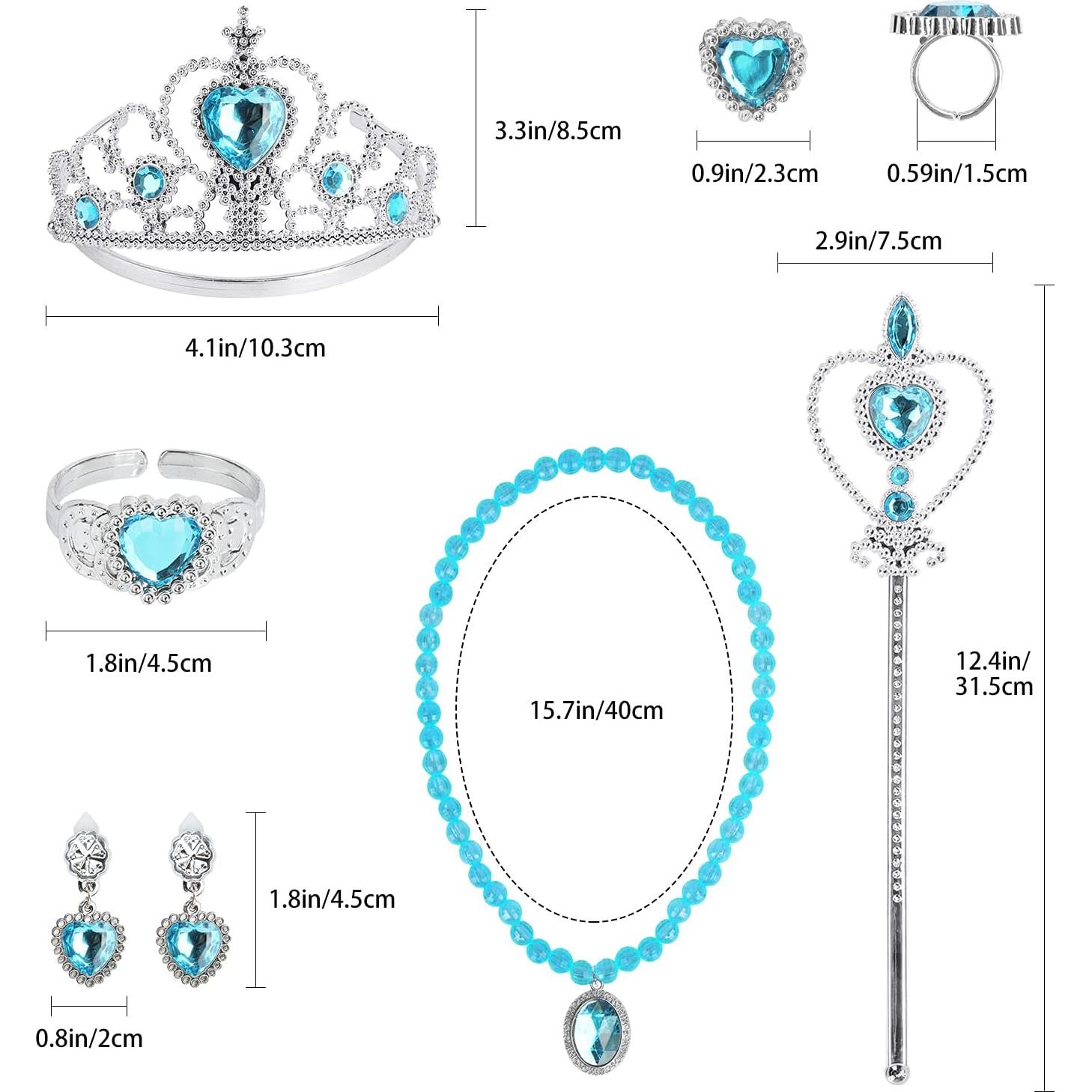 Set de Accesorios de Princesa Cocojeci 9pcs Azul para Niñas