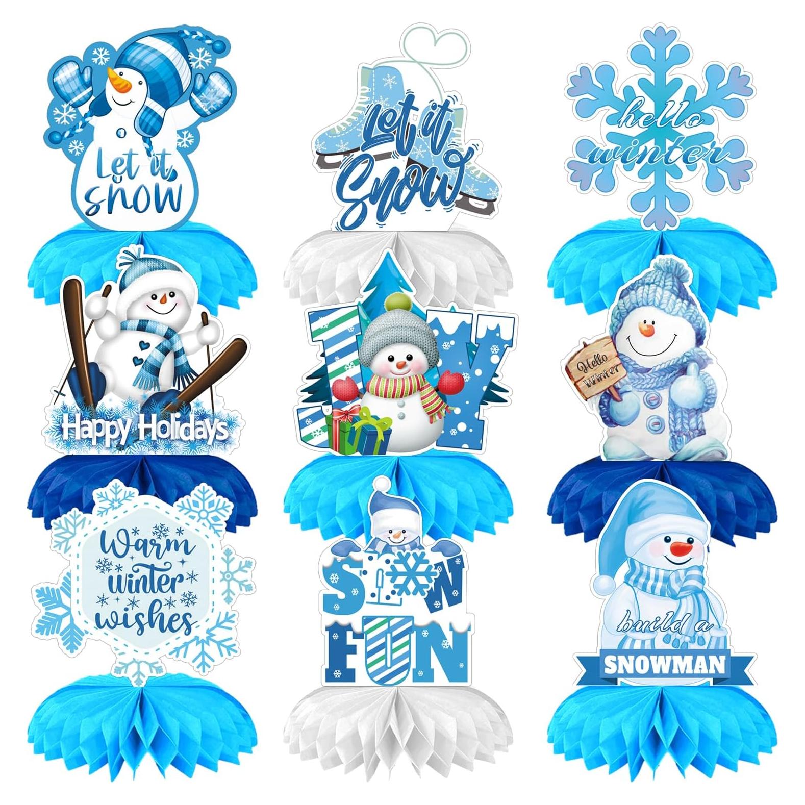 9 Centros de Mesa de Panal Invierno Ou Guan - Copos de Nieve