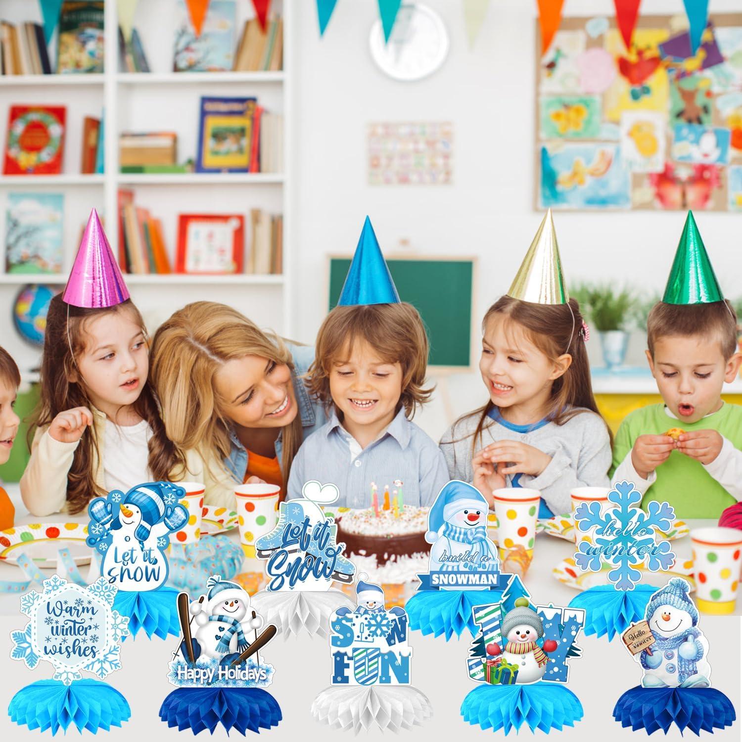 9 Centros de Mesa de Panal Invierno Ou Guan - Copos de Nieve