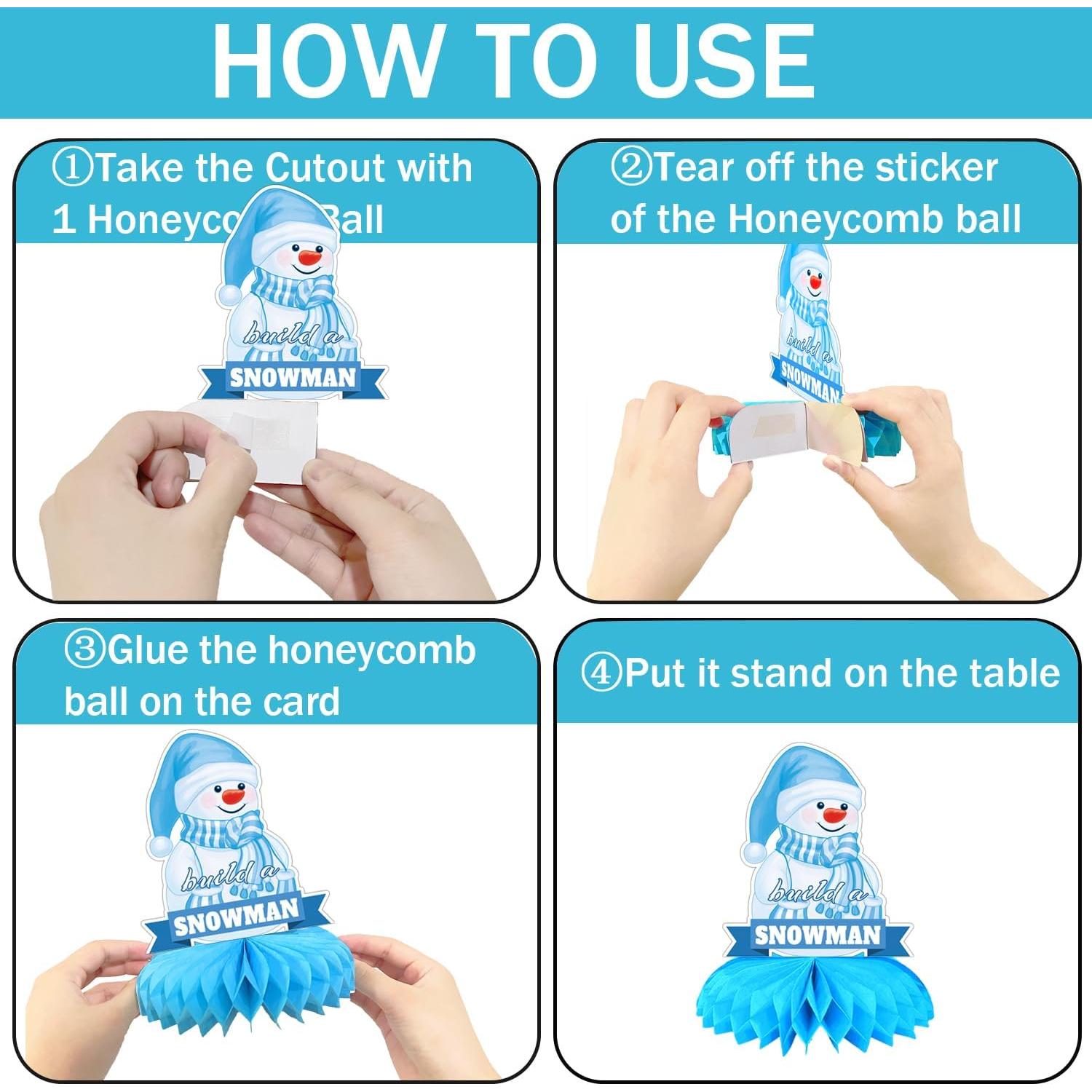 9 Centros de Mesa de Panal Invierno Ou Guan - Copos de Nieve