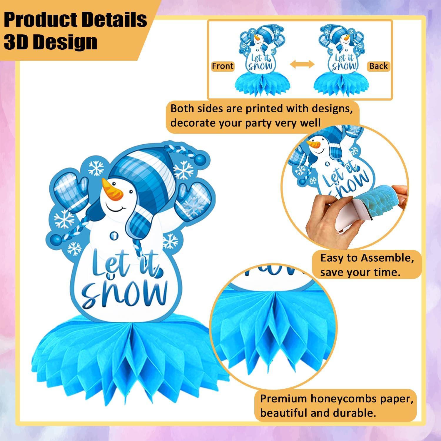 9 Centros de Mesa de Panal Invierno Ou Guan - Copos de Nieve